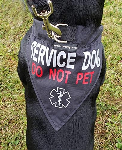 Регулируема Найлонов нашийник за служебни кучета ActiveDogs - Среден / Голям от 15 -25 с вградена Светоотражающей медицинска Банданой + Трайно Централно D-образен пръстен