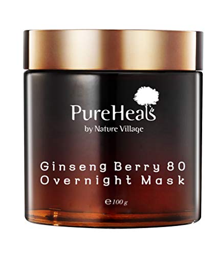Нощен маска Pureheal's Ginseng Berry 80 100 мл | Корейски Естествена Грижа за кожата, Вегетариански, Без насилие, без парабени, Стареене, Подхранваща Спа маска за чувствителна кожа, Обезопасена от хиперпигментация |