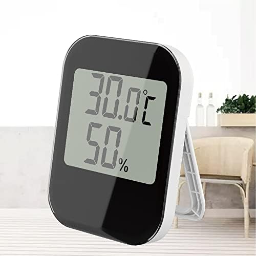 SDFGH Цифрова Потребителска Термометър Стаен Влагомер за Измерване Влажността в Помещението Уред за показване на Температурата за Офис (Цвят: черен)