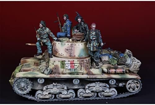 GoodYouth 1/35 Немски войници-танк от Втората световна война, Модел Войник От смола, Комплект Миниатюрни фигурки в разглобено формата и неокрашенный (до 4 човека + багаж, Без резервоара) //Ky4-97