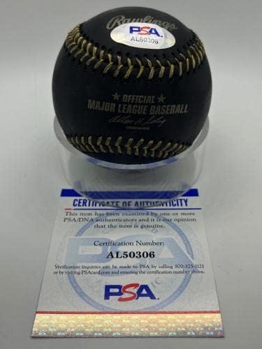 Пийт Роуз Подписа Автограф на Официалния MLB Бейзбол клуб Black & Gold Дантела PSA DNA * 06 - Бейзболни Топки С Автографи