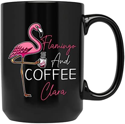 Чаша с фламинго и кафе - Персонализиран подарък любовник фламинго - чашата за Кафе с фламинго - Чаша с фламинго - Чаша с фламинго - Изработена по поръчка на чаша за любител фламинго - Подарък с фламинго - Черна керамична