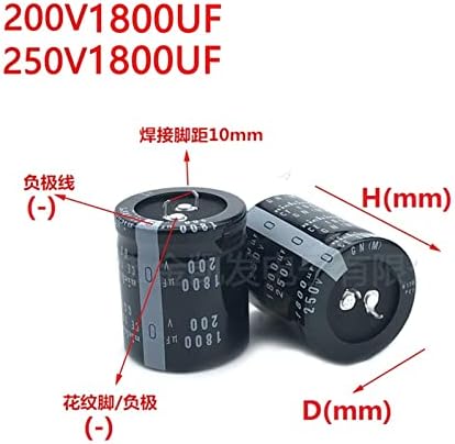 Junniu 2 елемента 1800 uf 200 1800 uf 250 В 200v1800 icf 250V1800 icf 30x45 30x50 35x40 35x45 35x50 защелкивающийся кондензатора на захранването (Размер: 250V1800uF 35x50)