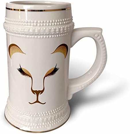 Триизмерно Бляскавите изображение на Златен лъв Муцуна - илюстрация - Чаша за стейна на 22 унция (stn_357025_1)