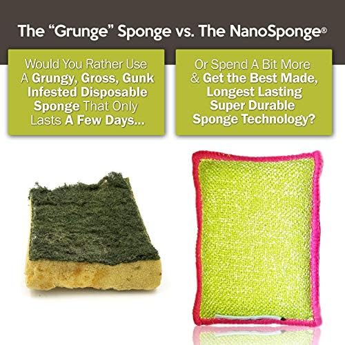 Гъба за почистване на Нано Sponge. Сверхразмерная домакински гъба за кухня и миене на чинии, предназначени за ежедневна употреба в тежки условия. 2 опаковки. 6 x 4 (4,5x3)