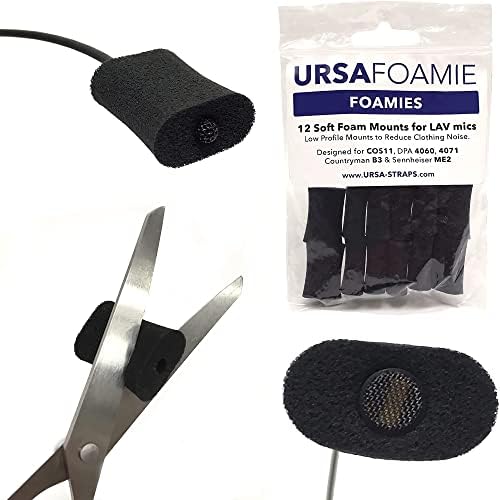 URSA Foamies: Меки поролоновые закрепване за безжични микрофони Lav. Може да бъде залепен директно върху кожата или покритие. Подходящ за SANKEN COS11, SENNHEISER MKE2, RODE LAV, DPA 4060/4070 (опаковка от 12 броя)