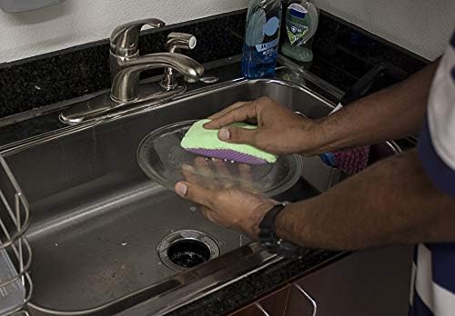 CleanAide Двустранен гъба от микрофибър 2 в 1 – Универсален за многократна употреба Почистване на Скрубер за кухня и баня, миене на чинии, почистване на тежки условия