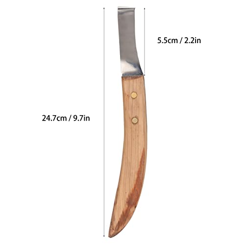 Инструмент за подрязване на копита Motinessto, с ергономичен дизайн, нож копита, ляв стомана, извита яка с дървена дръжка за ферма