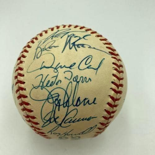 Екипът на Торонто Блу Джейс 1970-те Подписа Ретро бейзболен договор JSA COA - Бейзболни топки с автографи