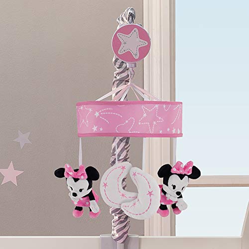 Музикалното детско-мобил Lambs & Ivy Disney Baby Minnie Mouse, розово / сиво (опаковка от 2 броя)