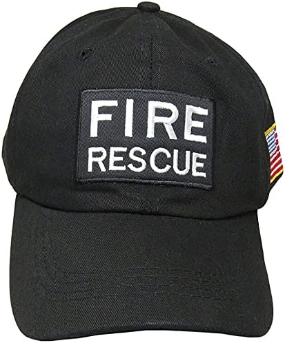Новости Flakita Пожаро-спасителна Черна Нашивка С Флага на САЩ На своята Страна, на Бродирани Бейсболкой-кепкой (RUF)