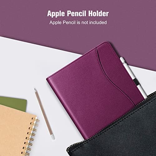 Калъф Fintie за iPad 9th / 8th / 7th поколение (2021/2020/2019) 10,2 инча - [Ъглова защита] Многоугольный калъф-поставка за гледане с джоб и държач за моливи, автоматично включване на режима за сън, лилаво