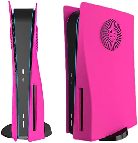 Корпус Капак на предния панел с вентилационни отвори за охлаждане на конзолата PS5 Disc Edition Предна панел, Аксесоари за Playstation 5 Защитни Сменяеми панели (Нова Розова)