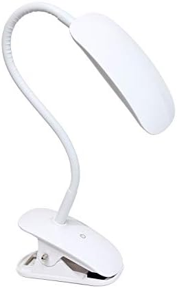 Прост Дизайн LD2021-WHT Гъвкава Светодиодна Настолна Лампа с Кръгла скоба, Бял
