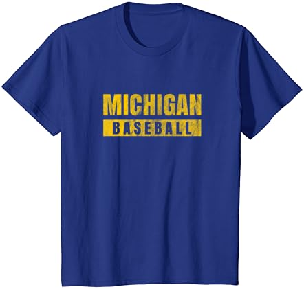 Мичиганская Бейзболна Реколта Потертая Тениска