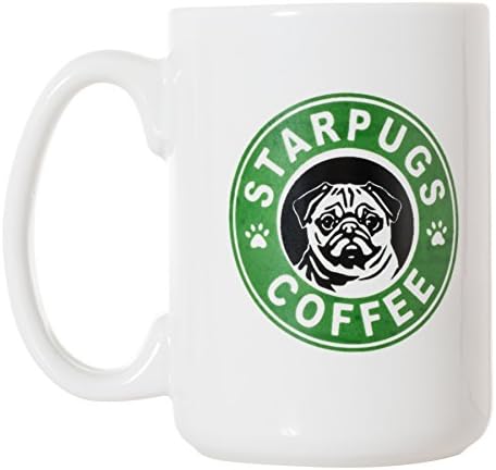 Кафеена чаша Starpugs за любителите на Мопс - 15 грама Двустранен Луксозен Кофейно-Чаена чаши