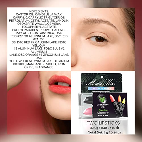 Комплект от 6 Матов губных червила Магията на Kiss, променящия цвят, Устойчив на Подхранващ Хидратиращ крем за устни Magic Color Temperature Change Lip Balm с Алое Вера, PH червило Cosmetics B