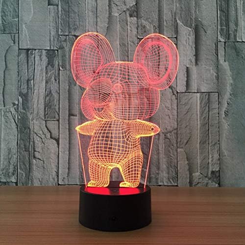 MMYYY 3D лека нощ, Коала Акрилни 3D Led нощна светлина Стереовидение Лампа 7 Цвята Смяна на USB Нощни лека нощ за Спалня Детски Творчески Подаръци