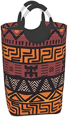 Африканска Кална Плат Tribal 50л Квадратна Чанта За Съхранение на Мръсни Дрехи Сгъваема/С дръжка За Носене/Подходящ За Баня, Шкаф, Съхранение вкъщи, Пътуване