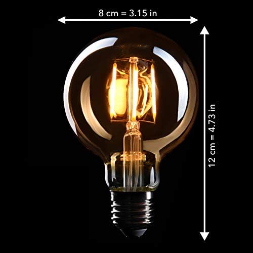CROWN LED 6X Крушка на Едисон E26 Лампи с нажежаема Жичка, с регулируема яркост основания, 110-130 В Еквивалент на 40 Вата, Декоративни Крушка EL04|2000 K Топли Бели Реколта Крушки з