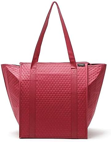 декоративна Алуминиева Фолио noНетъкан Преносим Изолационен чанта от Алуминиево фолио, Изолационен пакет за обяд (Синьо) (Цвят: червен)
