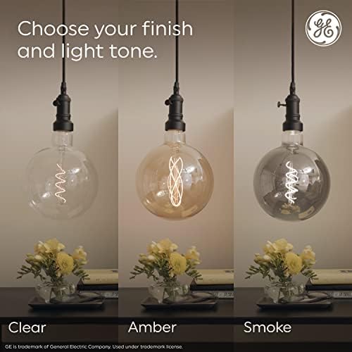 Led Крушка на GE Lighting в Ретро стил с географски глобус, Еквалайзер 40 W, Топла Светлина на Свещи, Кехлибар Стъкло