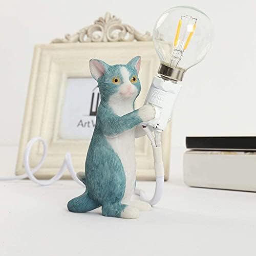 ＫＬＫＣＭＳ Настолна Лампа във формата на Котка в спалнята, Нощно Шкафче, Осветление, Синьо 100x60x140 мм