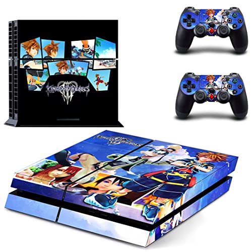 Ролева игра The Sora Kingdom, за PS4 или PS5, Стикер във формата на Сърце за конзолата PlayStation 4 или 5 и 2 Контролери, Vinyl Стикер V10153