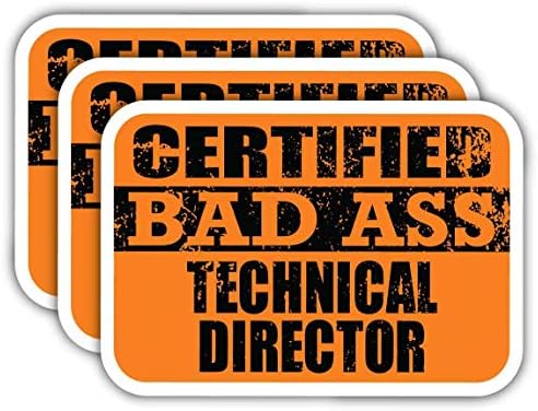 (x3) Сертифицирани Етикети за Стръмен Технически директор | Готина Забавна Професия, Идея за подарък за кариера | Vinyl Стикер 3M за преносими компютри, Шлемове, Прозорци, Автомобили