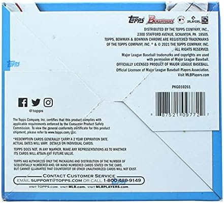 Търговия на дребно кутия за бейзбол Bowman 2021 (24 опаковка / 12 картички)