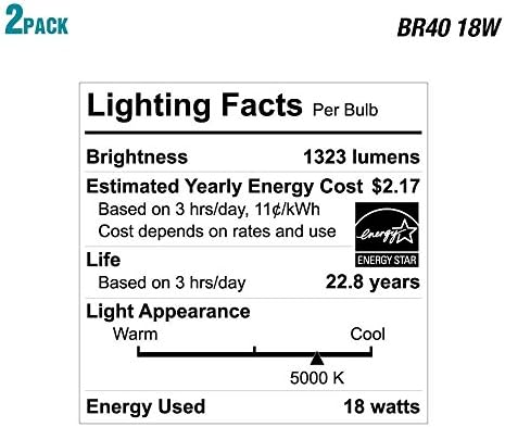Led лампа EcoSmart мощност 90 W, еквивалентна дневна светлина BR40 с регулируема яркост (2 бр.)
