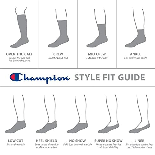 Мъжки чорапи Champion, със Степен на Компресия Чорапи, За екипажа и на Средно ниво, 3 опаковки