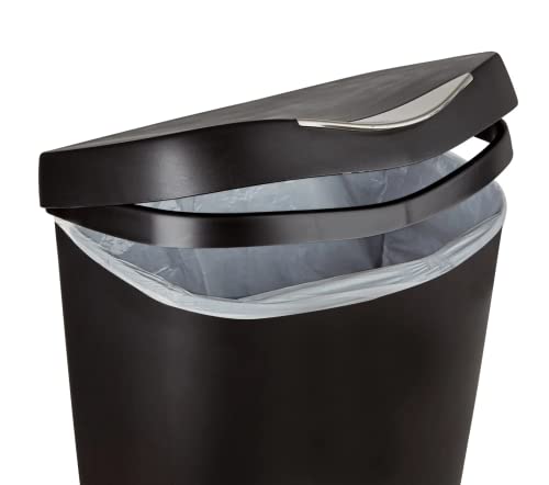 Класическа Окачена кофа за Боклук с капак, Голям кош за отпадъци за Бани, Перални, Кухни, Офиси, детски стаи, общежития (Черен)