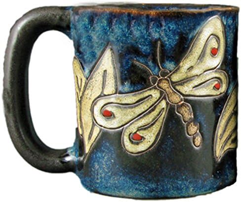 Една (1) КОЛЕКЦИЯ от КЕРАМИКА MARA - 16 грама, кафе / чаена чаша, сбирка кът чаши - дизайн насекоми-водни кончета