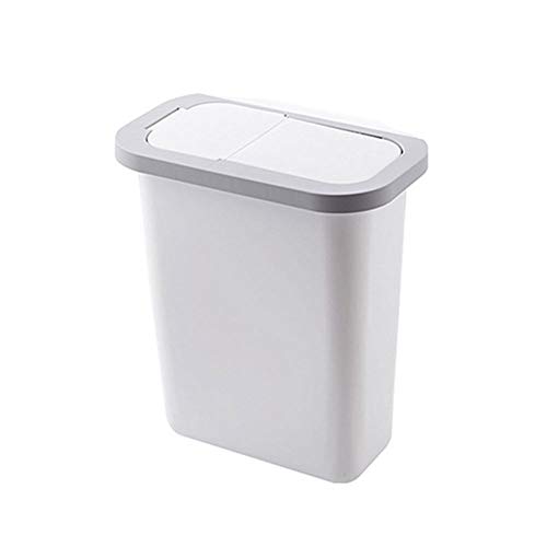 Кофа за боклук SKIMT за баня, кофа за Боклук на врата на Кухненски шкаф, Подвесное Кошчето за боклук с капак, Монтиране на кошче за Боклук за съхранение на отпадъци, Контейнер за отпадъци (Цвят: бял)