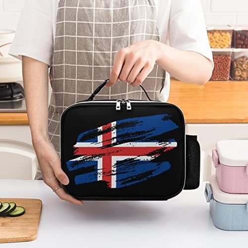Реколта Чанта за Обяд с Исландским Флага, Изолирано Кутия за Обяд, Множество Чанта-Тоут за Офис Работа, Пътуване
