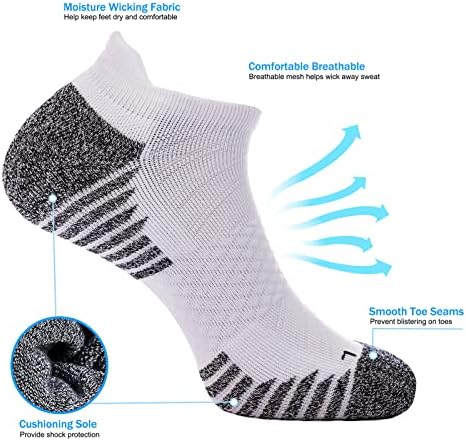 Спортни Компресия чорапи за мъже и жени с подплата за глезените (2/6 двойки), Къси Чорапи за поддръжка на свода на стъпалото