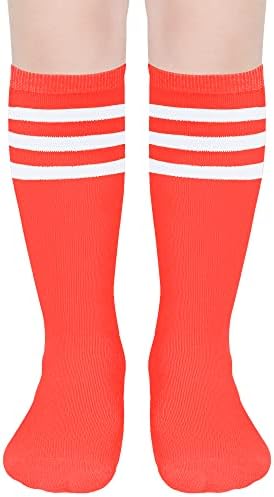 DOOVID/ Детски Футболни Чорапи с по Три Ивици, Чорапогащи до Коляното, Памучни Спортни Чорапи За Малки Момчета И Момичета, Униформи, Чорапи-Тръба