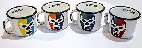 Чаши за кафе за еспресо или текила - Комплект от 4 мини-steins Мексикански кечистът Чаши Лучадор - Спирала за мигли Тазас де лучадор de luchador