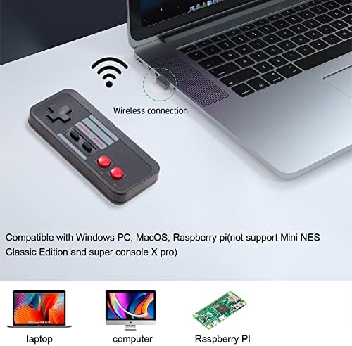 2.4 G Класически USB Безжичен Контролер за ретро Игри-Емулатори за NES, 2 Комплекта Акумулаторна Безжични дистанционни управления NES USB PC за Windows MAC Raspberry Pi