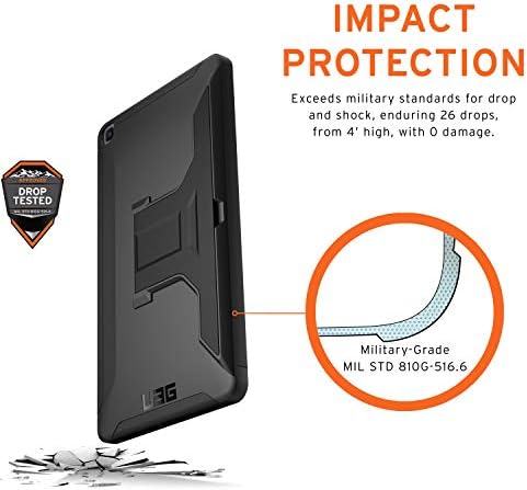 Калъф URBAN ARMOR GEAR UAG Samsung Galaxy Tab A 8.4 (2020 Г.) (SM-T307) Scout със стойка [Черен] Здрав Защитен калъф, тестван на спад във военен стил
